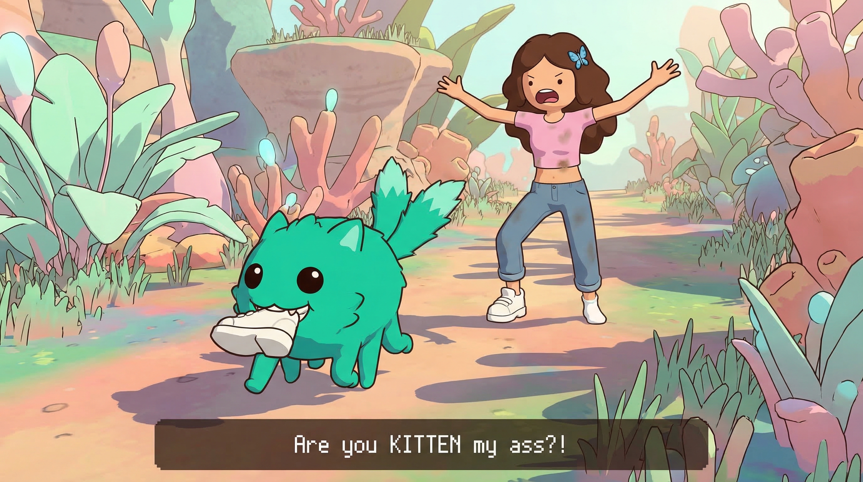 A creature running off with Billie&rsquo;s shoe